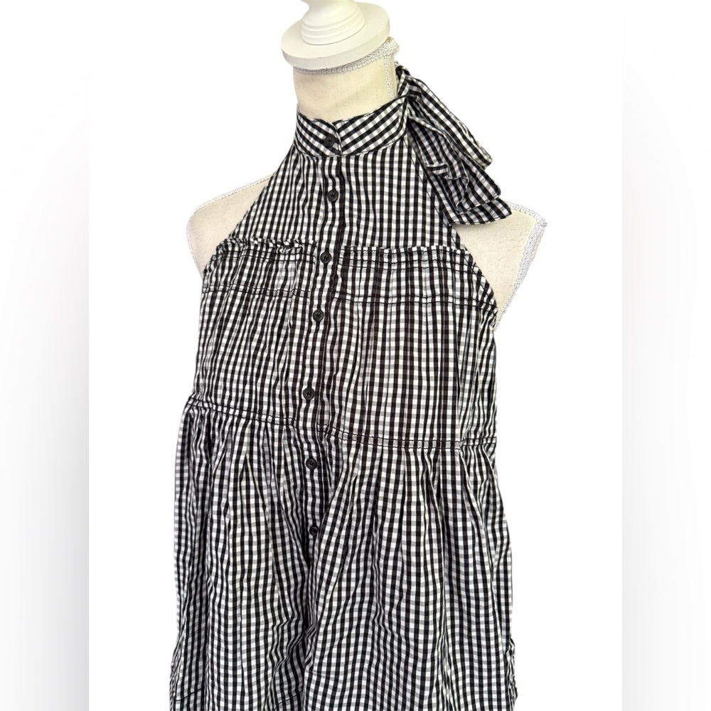 Free People “Take it Easy” Gingham Halter Top - Picture 3 of 9